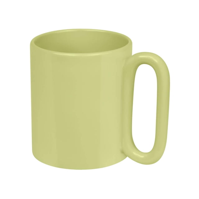 Taza de cerámica con acabado brillante y asa ergonómica verde 12 x 9.6 x 8.2