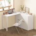 thumbnail image 6 of Euroco Twin Size Murphy Bed with Movable Desk, Folding Bed with Cushions, Convert into Desk and Cabinet for Guestroom, White, 6 of 19