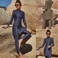 thumbnail image 3 of New Full Coverage Solid Color Muslim Swimwear Women Muslim Swimsuit 2 Piece Full Cover, 3 of 18