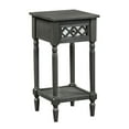 thumbnail image 2 of French Country Khloe Deluxe One-Drawer Accent Table with Shelf in Gray Wood, 2 of 8