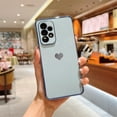 thumbnail image 1 of SaniMore for Samsung Galaxy A34 5G 2023 Case, TPU Plating Bumper Love Heart [Lens All-inclusive ][Ultra-slim Lightweigt] [Shockproof & Anti-drop] Stylish Case for Grils Women for A34 5G, Blue, 1 of 10