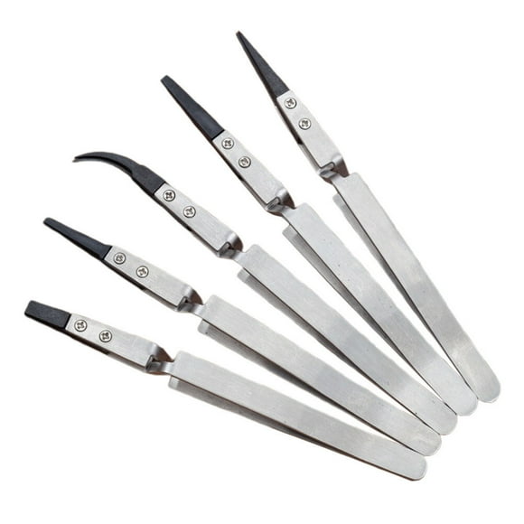 Pinzas de cerámica multiusos 5pcs Tweezers electrónicos de punta útiles