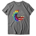 thumbnail image 3 of Gibobby Camisetas Mujer Baratas Manga Corta Mujeres Blouse Tops O Neck Party con estilo T - camisa(Gris,M), 3 of 5