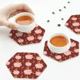 thumbnail image 4 of Leather Coasters with Heat-resistant for Drinks, Cute Pig with Coins -标题2 Hexagon, 4 of 5