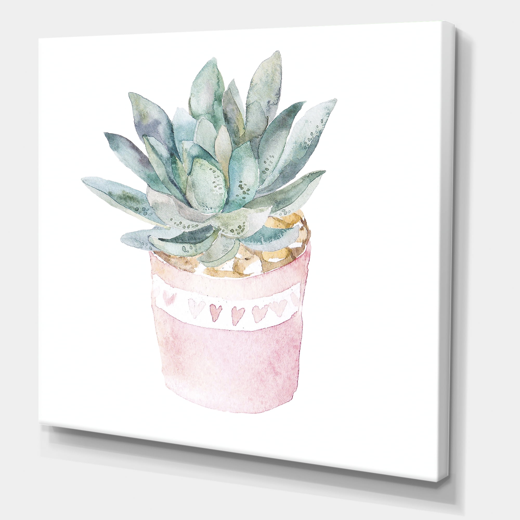 Designart ' Succulent and Cactus House Plants II ' Farmhouse Canvas Wall Art Print