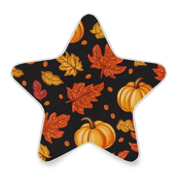 WOBOGO Pumpkin Leaf Fall Autumn LED Star Night Light 0.2 Watt Wall Plug Dusk to Dawn Auto Switch Adjustable Brightness Soft White Light