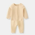thumbnail image 5 of Lmnyox Infant and Toddler Baby's Thermal Underwear Set 2 Piece Warmth Outfits Soft Cotton Shirt and Pants Winter Clothes Set, 5 of 5