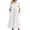 White, variant on GJSYRH Womens Casual 3/4 Sleeve Shirt Dress Button Down V Neck Tiered Collared Flowy Maxi Dress Green XL