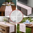 thumbnail image 6 of Pink Flower Table Runner 90 Inches Long,Vintage Farmhouse Boho Leaf Spring Solid Cotton Linen Table Runners Dresser Scarves,Decorative Tabletop Scarf Furniture Cover for Home Dinner Party 13"x90", 6 of 8