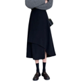 thumbnail image 3 of Falda tipo paraguas de cintura alta de talla grande y longitud media para mujer de primavera y verano de BlackSkirt, 3 of 5