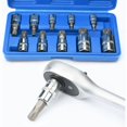 thumbnail image 2 of 10pc M4 - M18 Torx Spline Bit Socket Set - Triple Square Socket Set with Storage Case, 2 of 5
