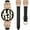 Black/Rose Gold Buckle, variant on Leather Band Compatible with Samsung Galaxy Watch 7 FE 6 5 4 40mm 44mm/Watch 6 Classic/Watch 5 Pro/Watch 4 Classic/Active 2/Watch 3 41mm Women, 20mm Slim Designer Thin Premium Leather Strap