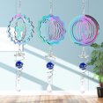 thumbnail image 2 of Gradient Color Wind Spinner Stabilizer Gazing Ball Spiral Tail Tree of Life Wind Chimes Catcher Pendant Garden Hanging Decor, 2 of 5