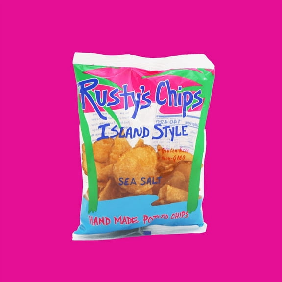 Rusty's Handmade Potato Chips, Original Sea Salt Kettle Potato Chips 3oz Bags, 12ct