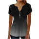thumbnail image 1 of V Cuello Manga Corta Tops para Mujeres Moda Verano Plegado Sexy Impreso Botón Regular, Poliéster, 1 of 5