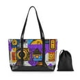 thumbnail image 7 of FORMRS Canvas Laptop Tote Bag for Women with 15.6" Computer Compartments Shoulder Handbag, Purple Simple Triangles, 7 of 7