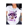 thumbnail image 1 of Queen Birthday Celebration Graphic T-Shirt For Women With Balloon Design Crew Neck Casual Cotton Knit Fabric Medium White Top, 1 of 7