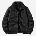 thumbnail image 5 of Fleece Jackets for Men Plus Size Mens Jackets Men's Winter Thick Solid Color Collar Jacket With Long Sleeves Pockets Zipper Jacket, M-5XL, 5 of 7