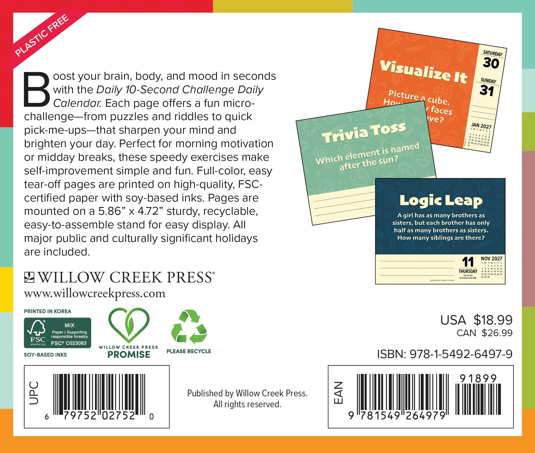 Willow Creek Press, Daily 10-Second Challenge 2027 Box Calendar