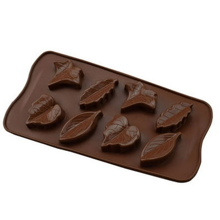 

DOPI Kitchen Supplies Leaves 8 Holes Silicone Mould For Chocolate Cake Jelly Pudding Soap Round Shape Ice Cube Mold Brown