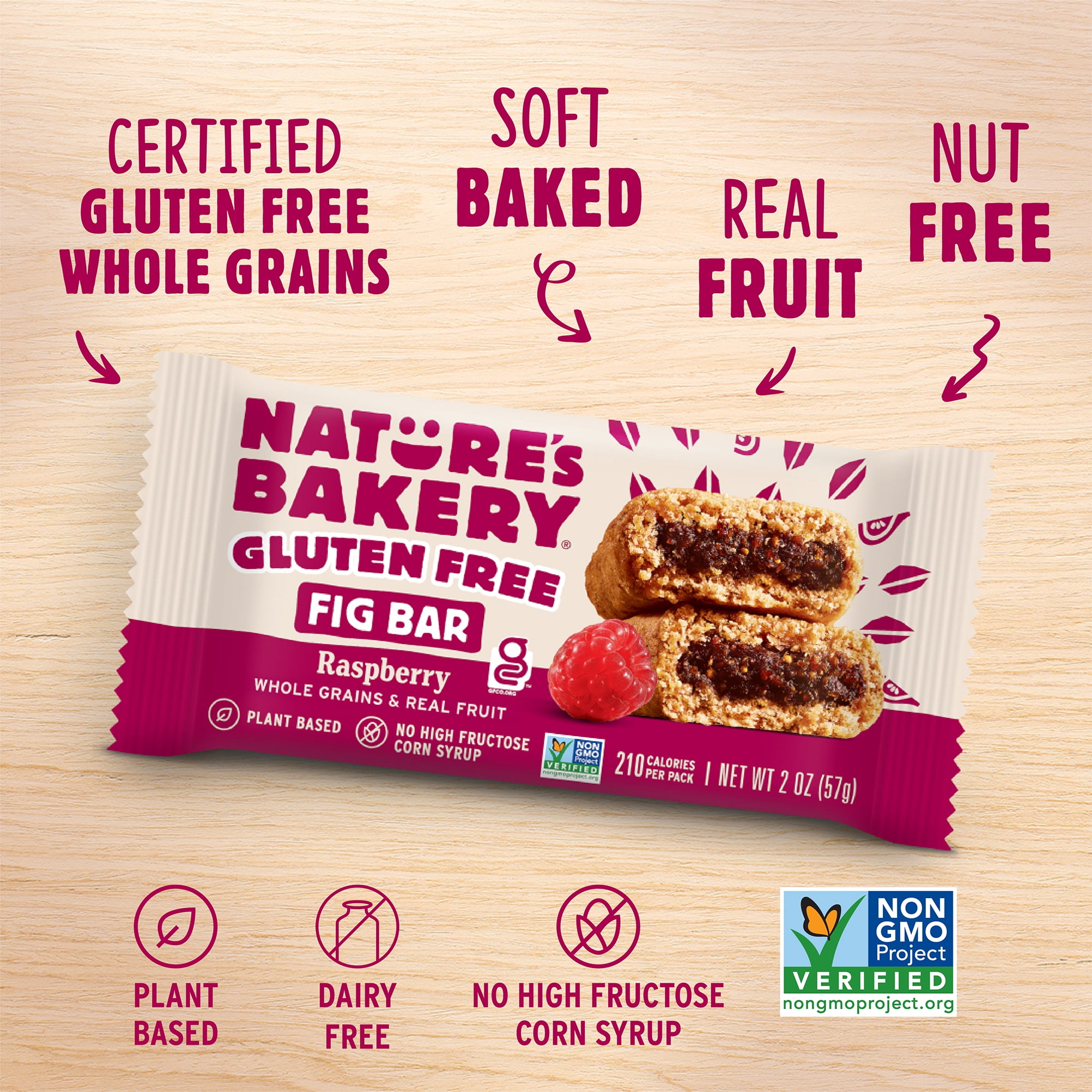 (3 pack) Nature's Bakery Gluten Free Raspberry Fig Bars in Twin pack Box, 2 oz Each