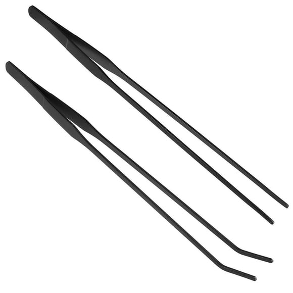 KAKOWELY 2 pinzas para acuario, herramienta de limpieza para peceras (negro)
