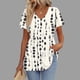 thumbnail image 2 of Tops de Ajuste Suelto para las Mujeres Imprimir Plisado Patchwork Cuello en V Manga Corta, Blusa de Moda para el Hogar Y Diario, 2 of 5