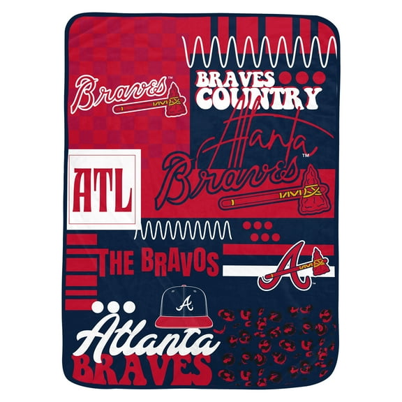 Pegasus Atlanta Braves 66" x 95" Oversized Loco Check Ultra Cozy Blanket
