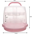 thumbnail image 2 of 3-Tier Party Cupcake Carrier, Cupcake Holder with Lid and Handle for Transport Storage 24 Cupcakes (Pink), 2 of 13