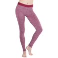 thumbnail image 2 of ToBeInStyle Women's Solid Waistband Space Dye Workout Leggings - Small - Burgundy, 2 of 5