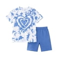 thumbnail image 3 of Little Girls Summer Outfits Tie Dye 2 Piece Clothes Toddler Kids Casual Short Sleeve Top and Shorts Sets, 3 of 3
