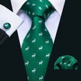 thumbnail image 2 of Barry.Wang Man Tie Set Christmas Necktie Silk Woven Handkerchief Cufflinks Party Xmas Festival, 2 of 5