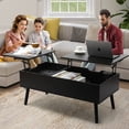 thumbnail image 3 of RichYa Coffee Table, Lift Top Coffee Table with Separate and Hidden Storage Compartment-Black Walnut Color, 3 of 8