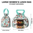 thumbnail image 5 of Pioneer Flower Floral Print Pattern Drawstring Lunch Bag Women - Drawstring Lunch Bag Insulated for Work Office - Stain-Resistant Large Lunchbags for Women with Multi-Pockets, 5 of 6