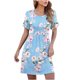 thumbnail image 1 of Vestido de Fiesta Con Estampado de Columpio Suelto de Manga Corta Con Volantes Informales de Verano Para Mujer Odeerbi ODB113811, 1 of 9