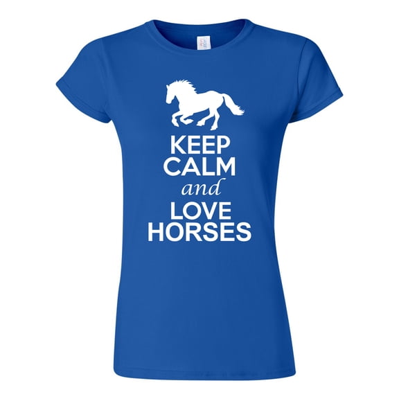 Junior Keep Calm And Love Horses Animal Lover DT T-Shirt Tee