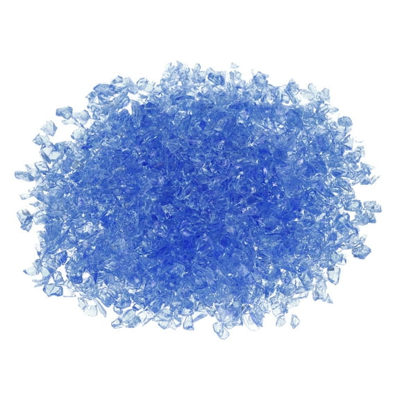 0.66 Pound Fire Glass Stone, 3-6mm Reflective Fire Pit Glass Rock for Fireplace, Blue