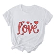 thumbnail image 3 of VKOYWKM Womens Valentine T Shirts Romantic Love Heart Graphic Tee Tops Short Sleeve Casual Crew Neck Love Heart T-Shirts Happy Valentines Day Shirts, 3 of 6