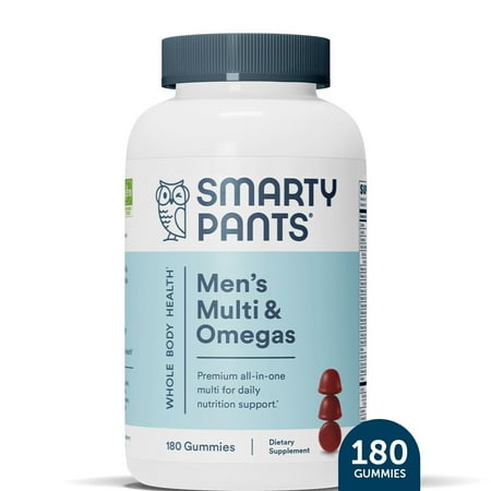 SmartyPants Men s Multi & Omega 3 Fish Oil Gummy Vitamins with D3  C & B12 - 180 ct