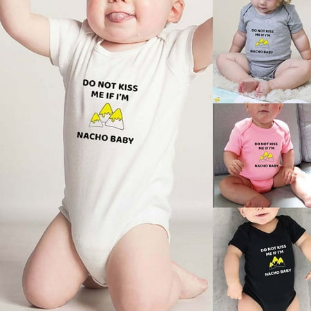 

FAFWYP Don t Kiss Me Infant Baby Girls Boys One Piece Bodysuit Romper Toddler Short Sleeve T-Shirt Jumpsuit Summer Clothes Outfit