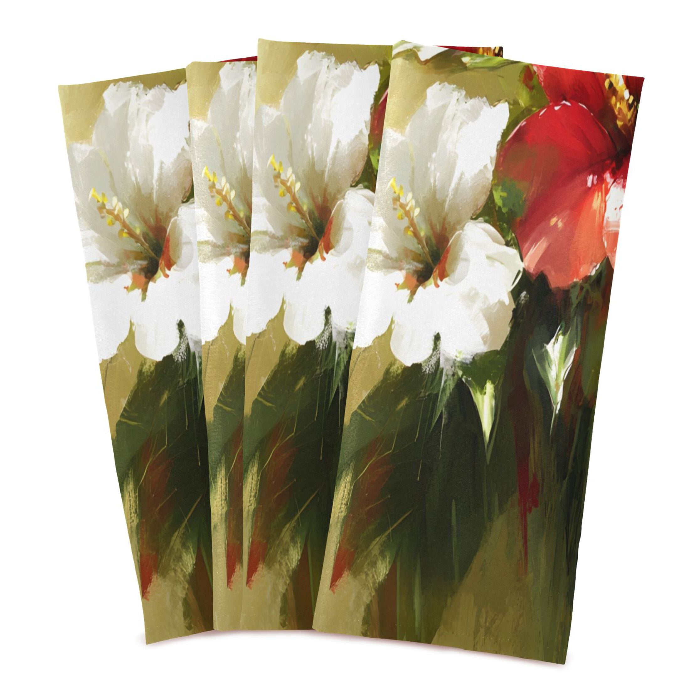 Hummingbird and Hibiscus Kitchen Towels 6-Piece Pack Tea Towels for Kitchen Decorative Waffle Design 28x18in
