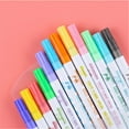 thumbnail image 4 of Stylo Fluorescent 5ml 12 Pcs/Ensemble Marqueur Métallique Pailleté Ligne Double Couleur & Papeterie, 4 of 9