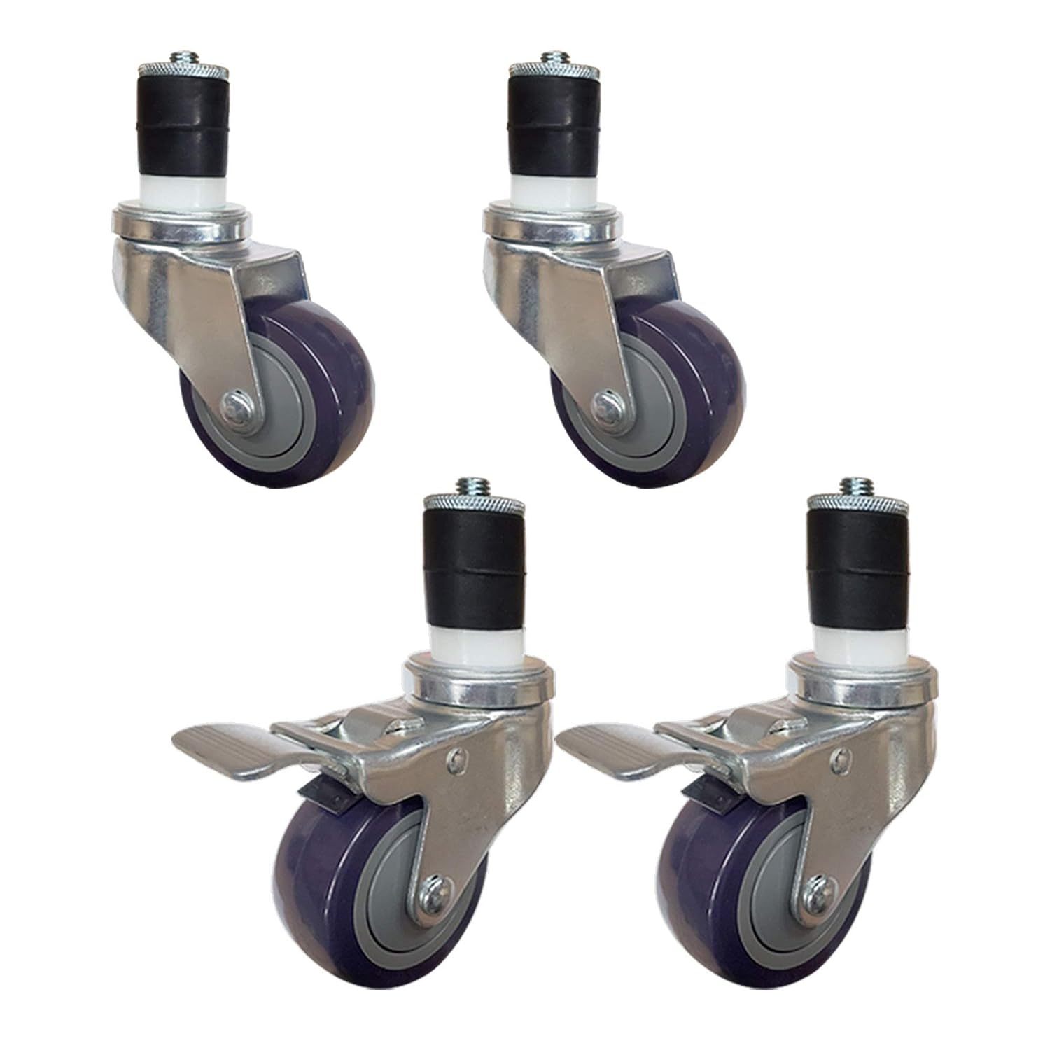 3" Casters for Stainless Steel Work Table Wheels for Metal Prep