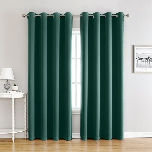 Wosthever 2 unidades/juego de parasoles de sombreado y aislamiento que proporcionan privacidad y comodidad, cortinas de aislamiento térmico Sombras de ventana verde oscuro 132*160