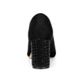 thumbnail image 2 of BLISSFUL STEP Women's Shoes Pointy Toe Slip-on Faux Suede Block Heel Pumps  Black 10, 2 of 8