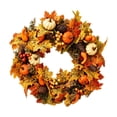 thumbnail image 2 of Bcylexb Fall Harvest Door Wreaths, 19.7" Rustic Farmhouse Wreaths with Pumpkins Maple Leaves Pinecones Berries Artificial Autumn Wreath for Wall Front Door Thanksgiving Decor, 2 of 7