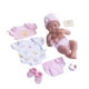 thumbnail image 1 of 8 piece Layette Baby Doll Gift Set | JC Toys - La Newborn Nursery | 14" Life-Like Smiling Doll w/ Accessories | Pink | Ages 2+, Pink Smiling, 1 of 5
