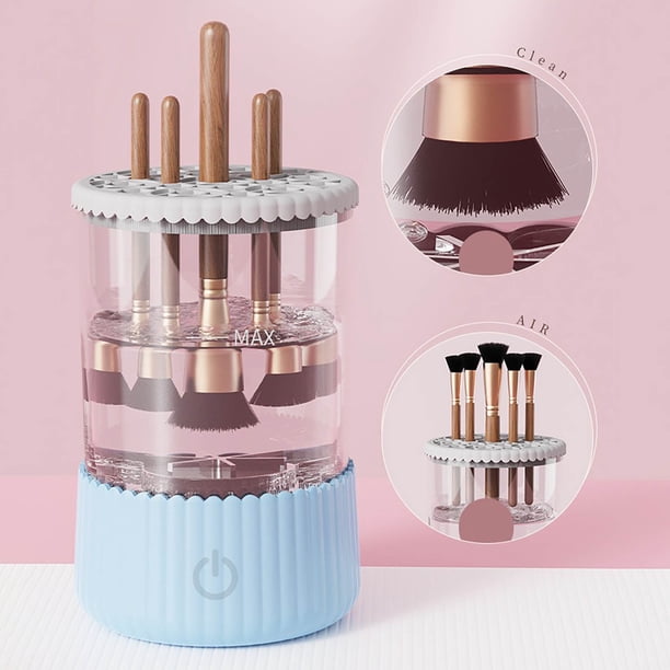 Limpiador Automático de Brochas de Maquillaje, Apto para Varios Tamaños de Brochas de Maquillaje, Herramienta de Secado, Limpiador Automático de Brochas de Maquillaje.