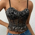 thumbnail image 7 of Yuwull Women'S Bandana Vintage Party Corset Crop Top T2ks Fashion Bustier With Push Up Lace-Up Back Tank Top, 7 of 7