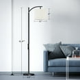 SUNMORY Modern Arc Floor Lamp with Remote and Dimmer, Black